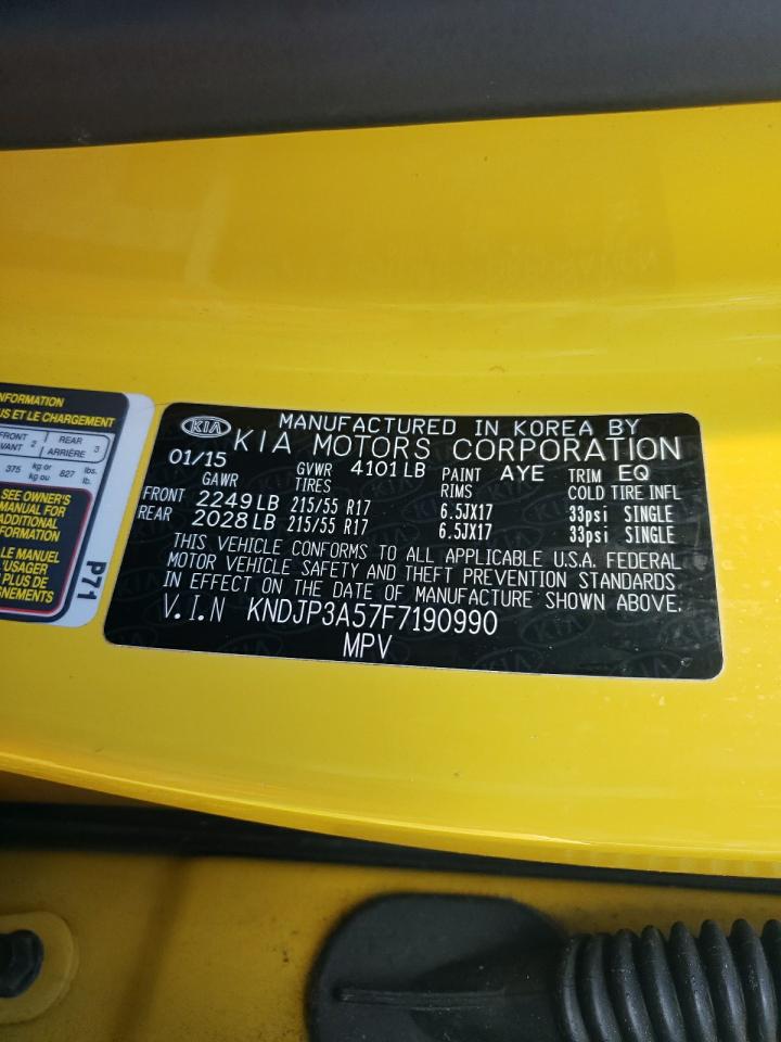 VIN KNDJP3A57F7190990 2015 KIA SOUL no.14