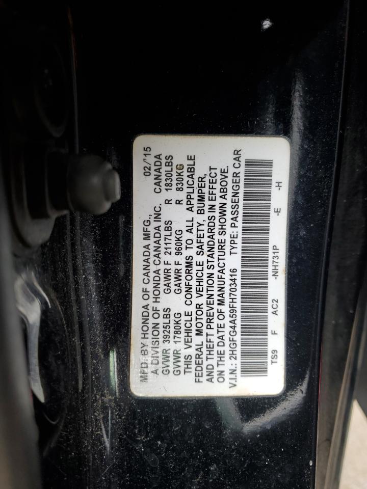 2HGFG4A59FH703416 2015 HONDA CIVIC - Image 12