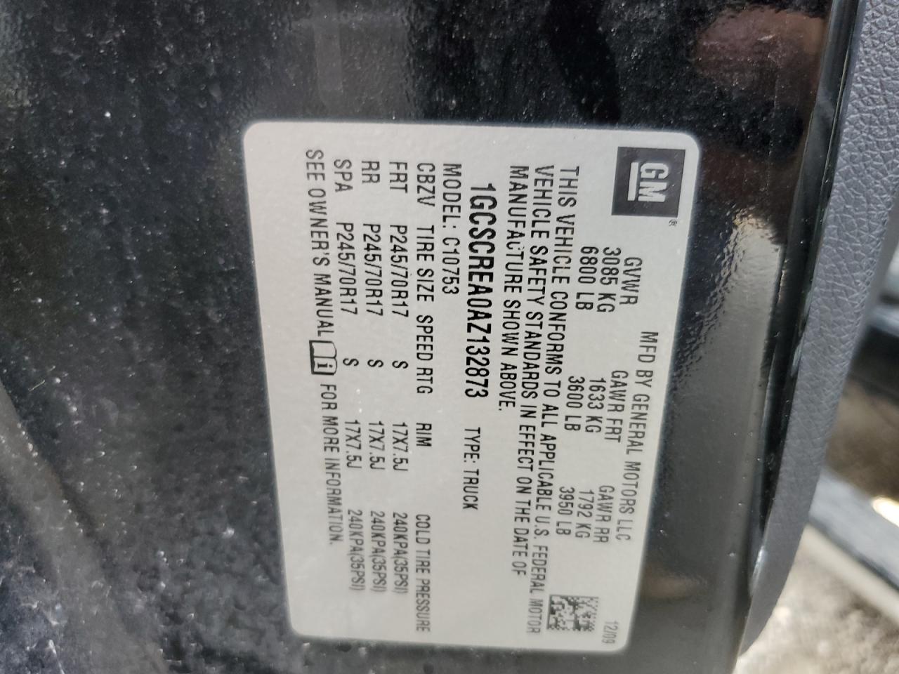 2010 Chevrolet Silverado C1500 Ls VIN: 1GCSCREA0AZ132873 Lot: 76270604