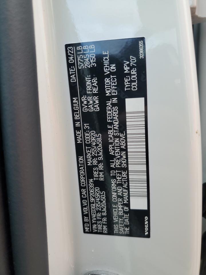 YV4ED3GL9P2063914 2023 Volvo C40 Recharge Plus