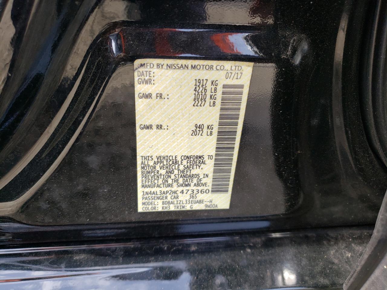 1N4AL3AP2HC473360 2017 Nissan Altima 2.5