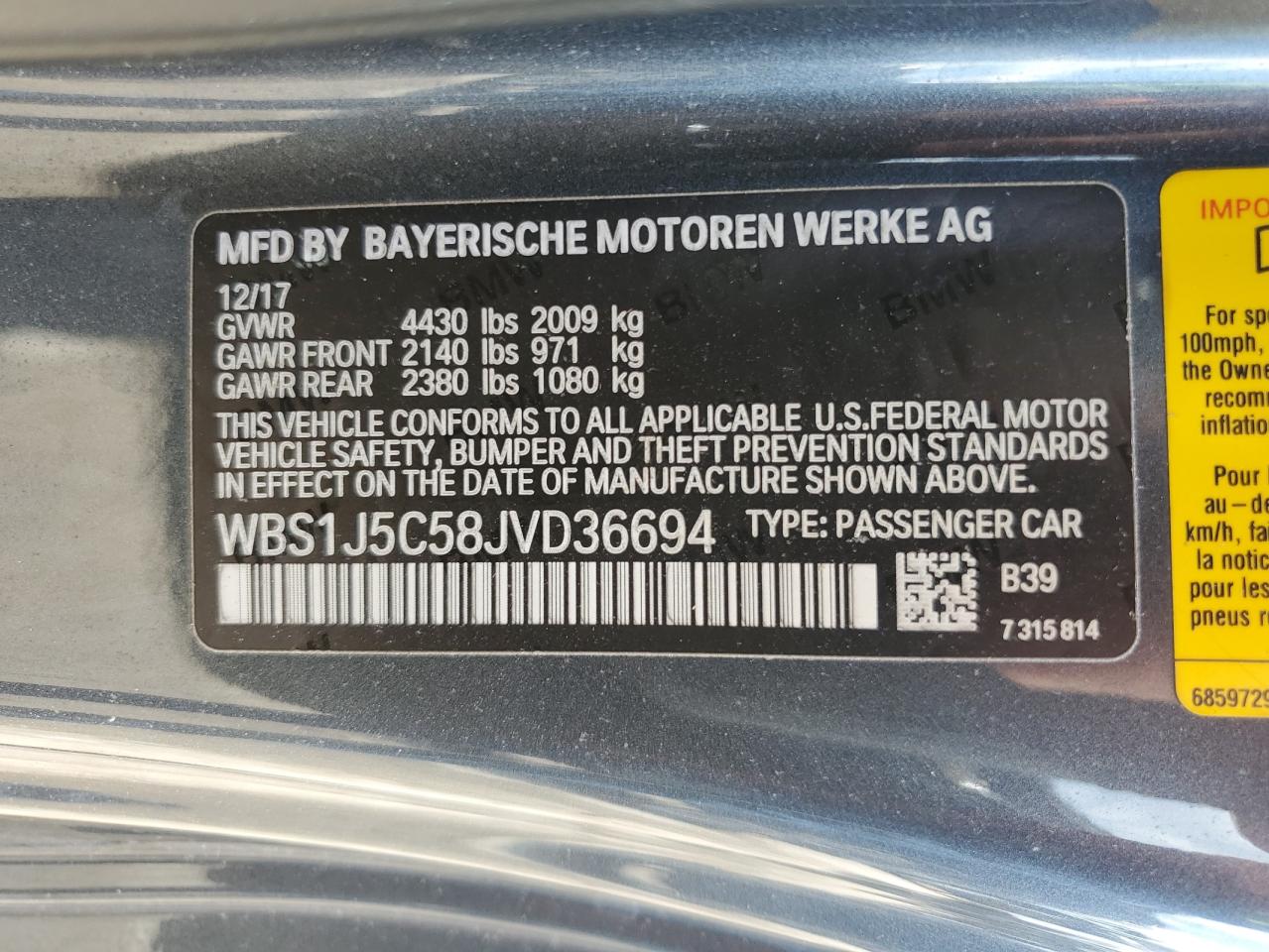 2018 BMW M2 VIN: WBS1J5C58JVD36694 Lot: 74334124