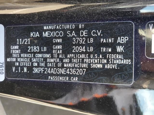 3KPF24AD3NE436207 Kia Forte FE 13