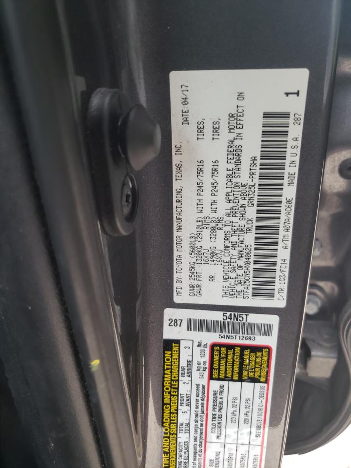 2017 Toyota Tacoma Double Cab VIN: 5TFAZ5CN5HX040625 Lot: 74589124