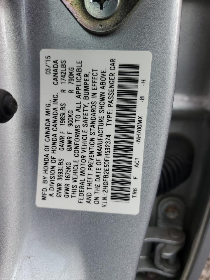 2HGFB2E50FH532374 2015 Honda Civic Lx