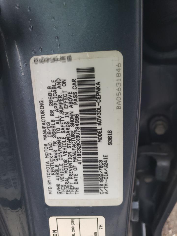 4T1BE32KX3U784996 2003 Toyota Camry Le