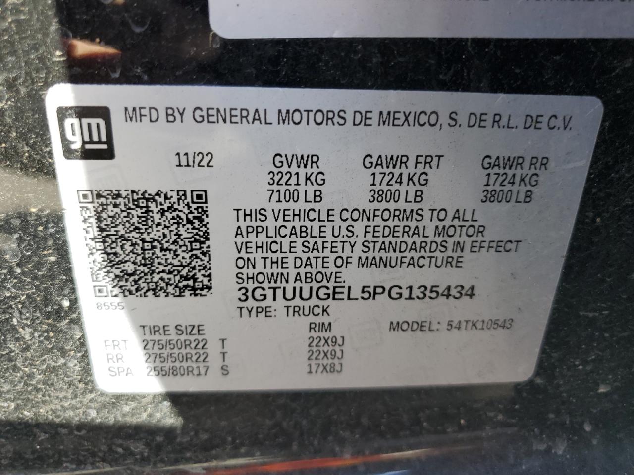 2023 GMC Sierra K1500 Denali VIN: 3GTUUGEL5PG135434 Lot: 77593604