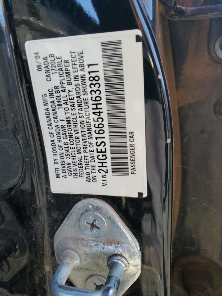 2HGES16654H633811 2004 Honda Civic Lx