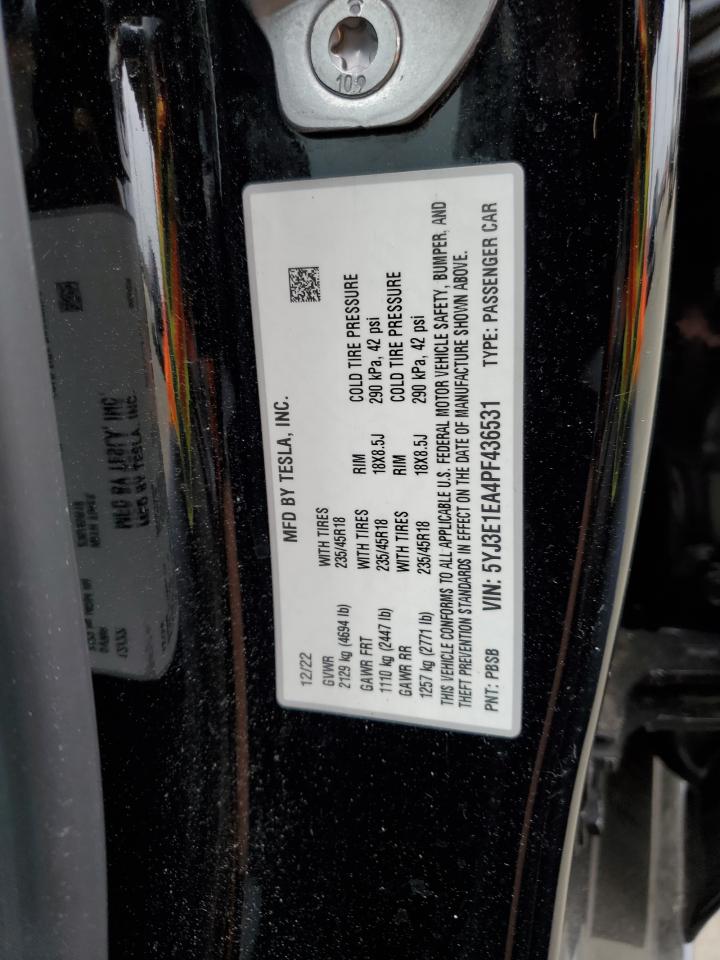 5YJ3E1EA4PF436531 2023 Tesla Model 3