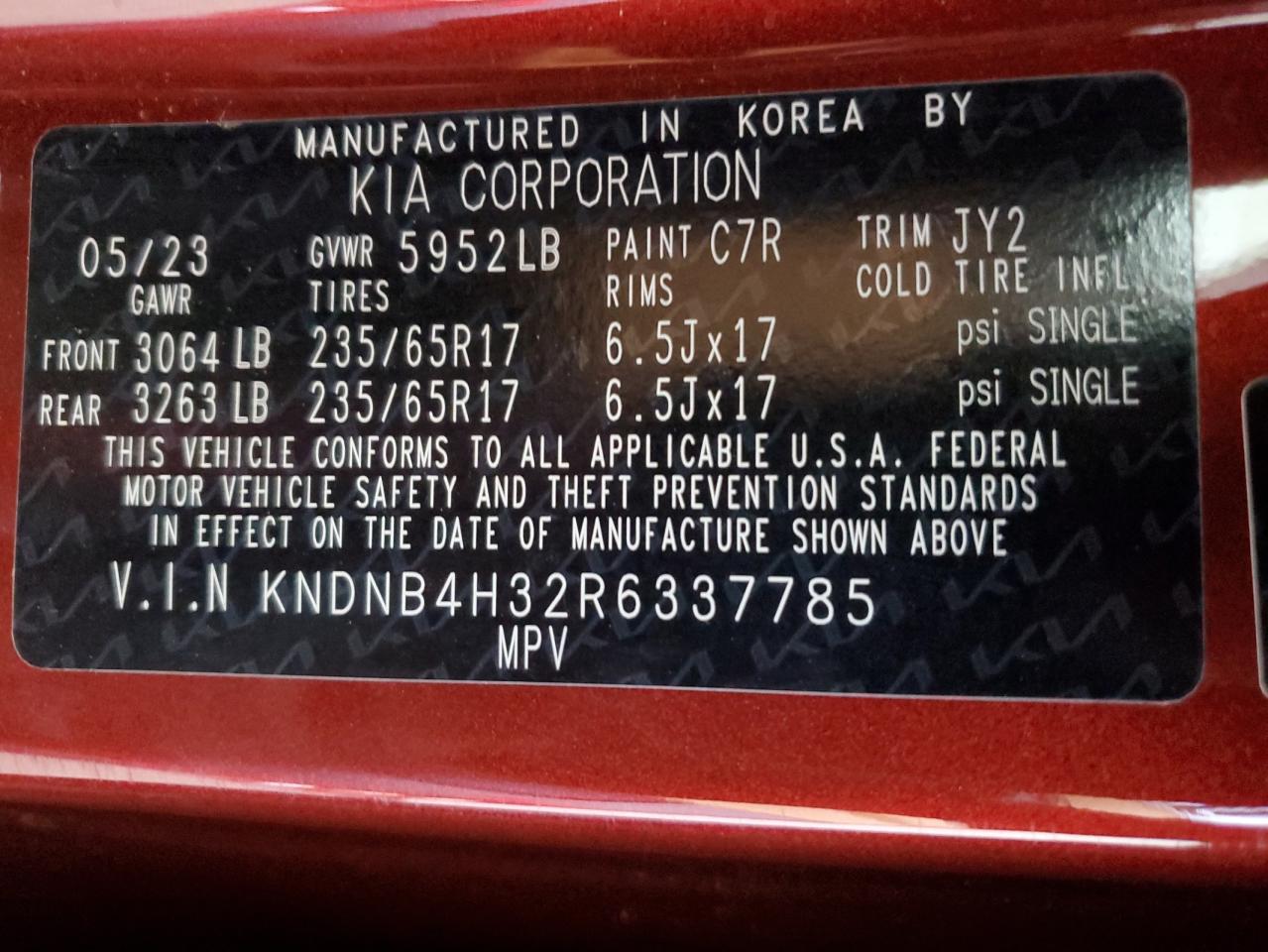 2024 Kia Carnival Lx VIN: KNDNB4H32R6337785 Lot: 73603244