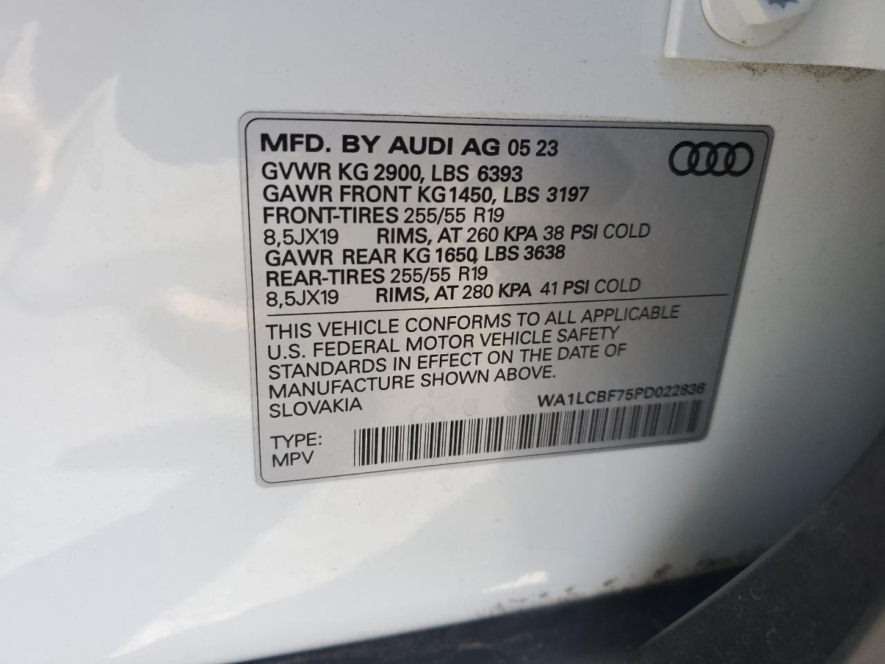 2023 Audi Q7 Premium Plus VIN: WA1LCBF75PD022836 Lot: 74427424