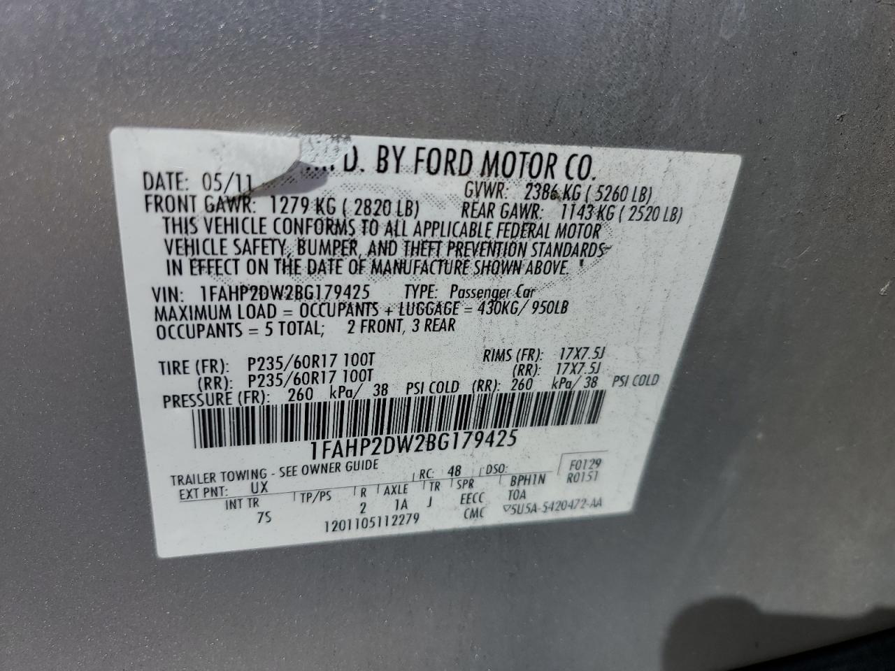 2011 Ford Taurus Se VIN: 1FAHP2DW2BG179425 Lot: 78061824