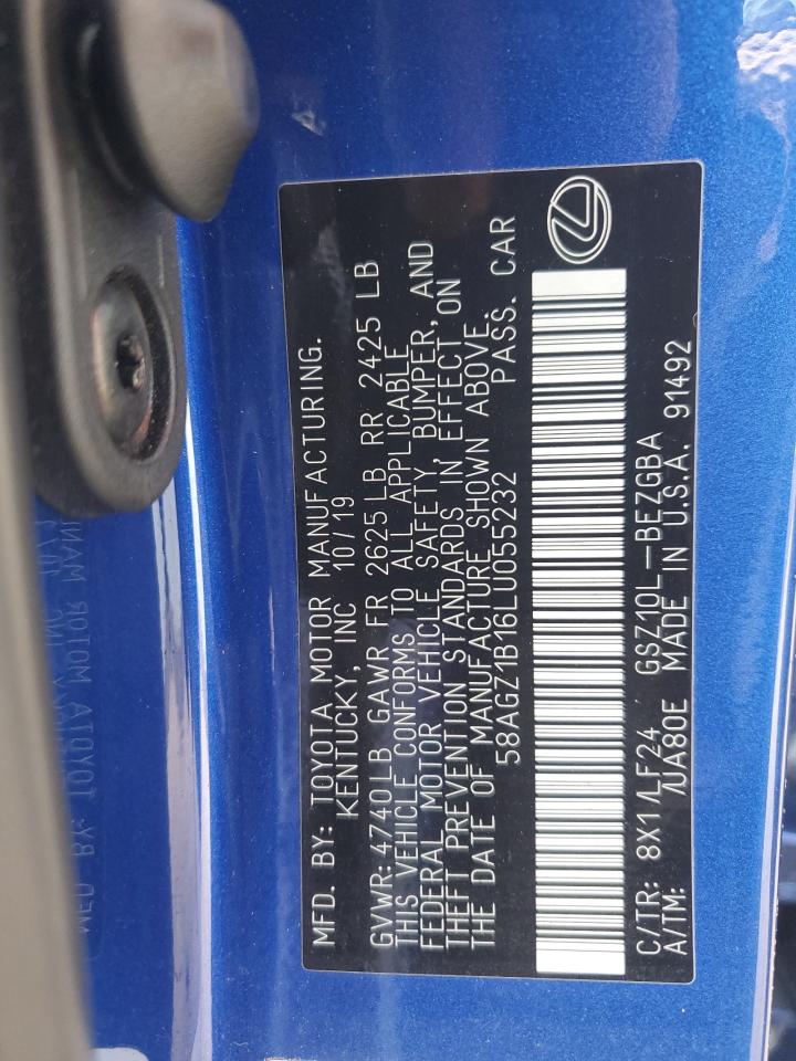 2020 Lexus Es 350 F Sport VIN: 58AGZ1B16LU055232 Lot: 74306864