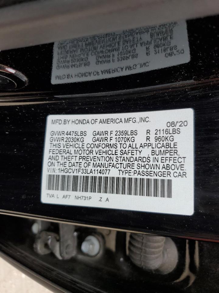 1HGCV1F33LA114077 2020 Honda Accord Sport