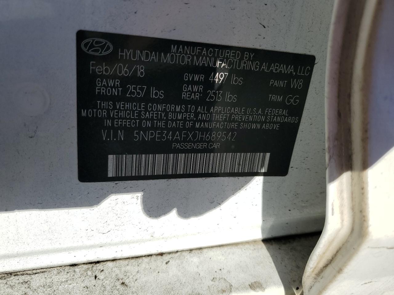 5NPE34AFXJH689542 2018 Hyundai Sonata Sport