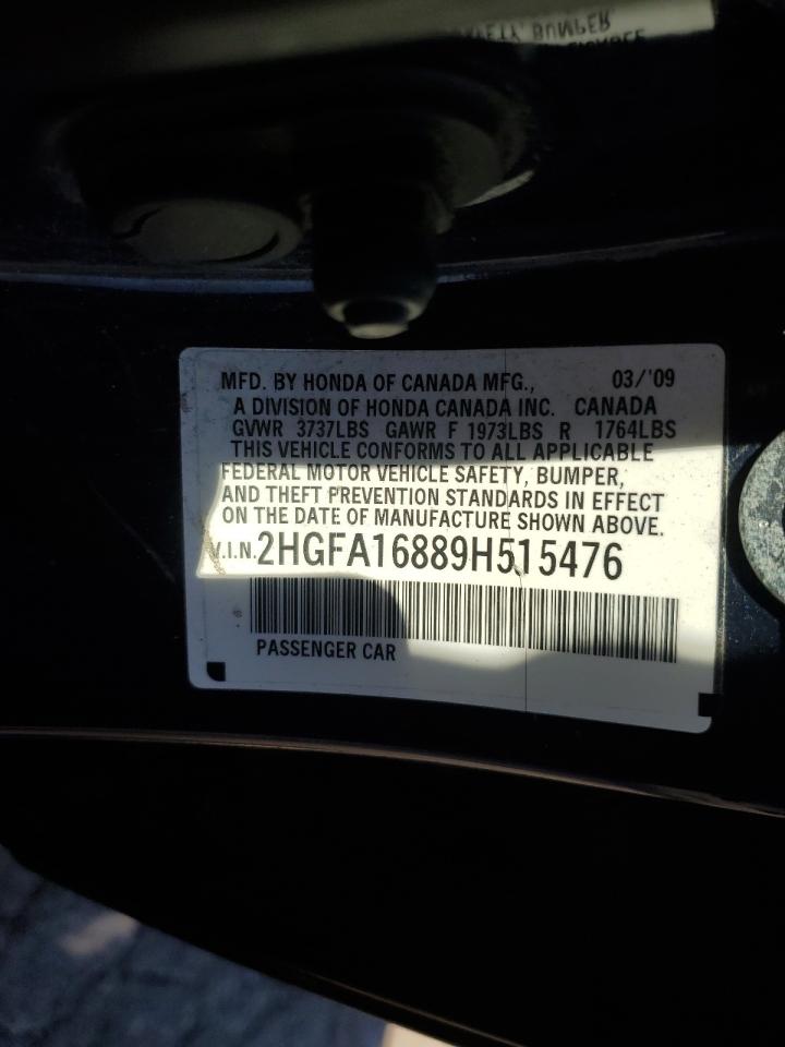 2HGFA16889H515476 2009 Honda Civic Ex