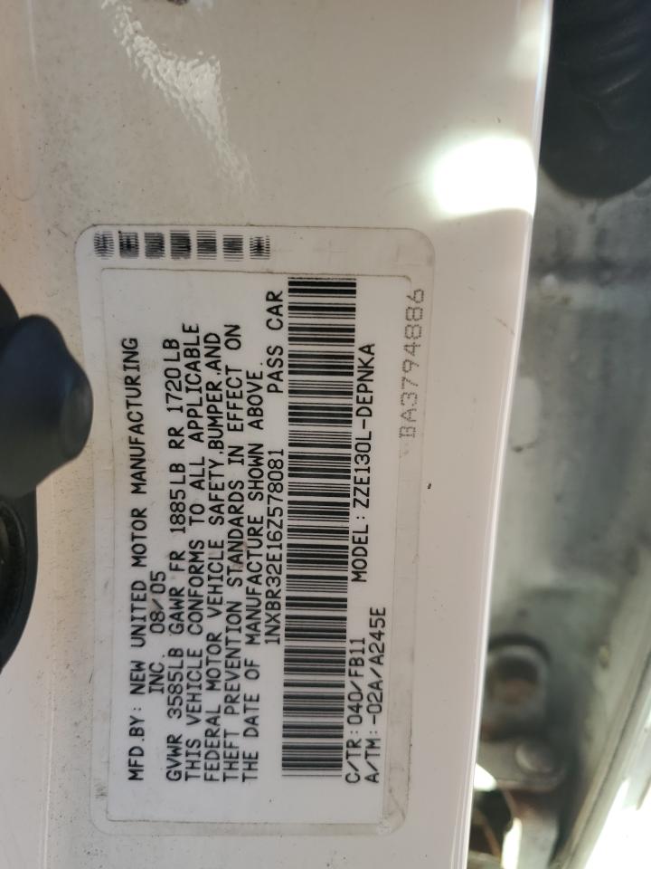 2006 Toyota Corolla Ce VIN: 1NXBR32E16Z578081 Lot: 74518064