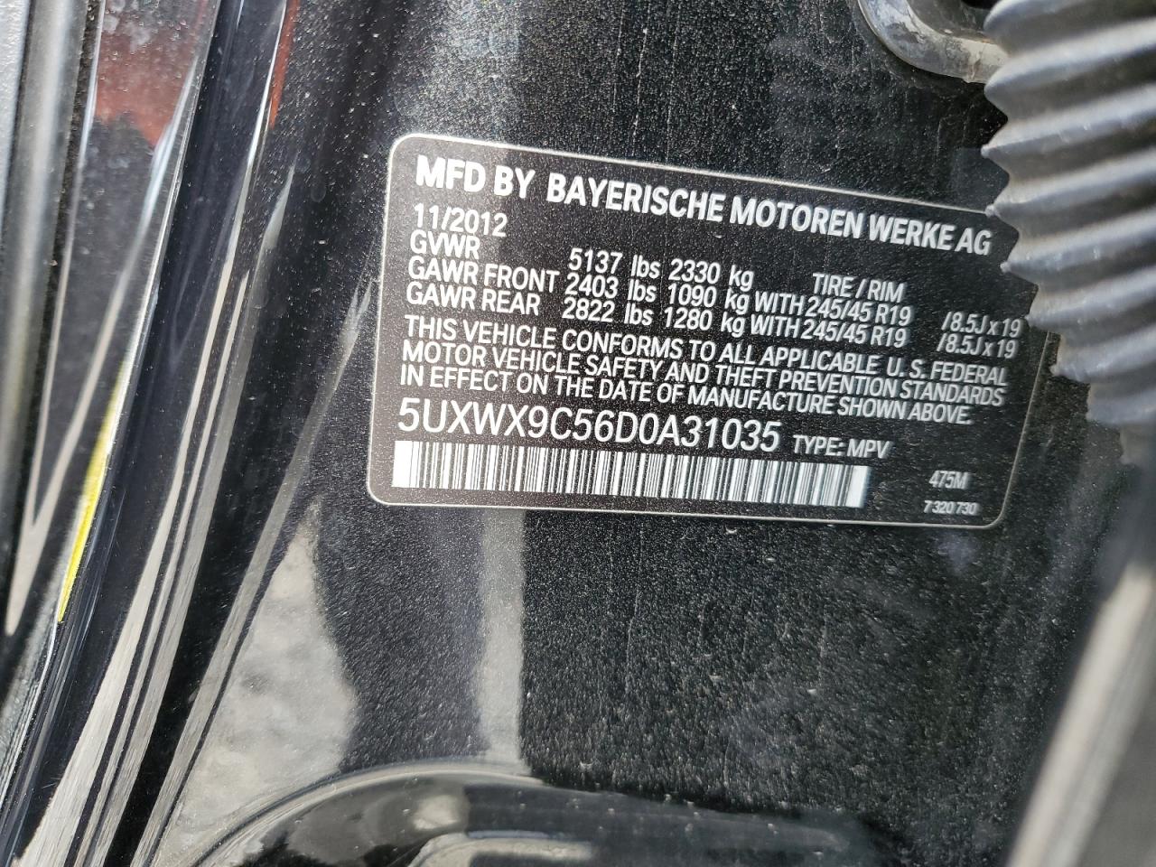 5UXWX9C56D0A31035 2013 BMW X3 xDrive28I