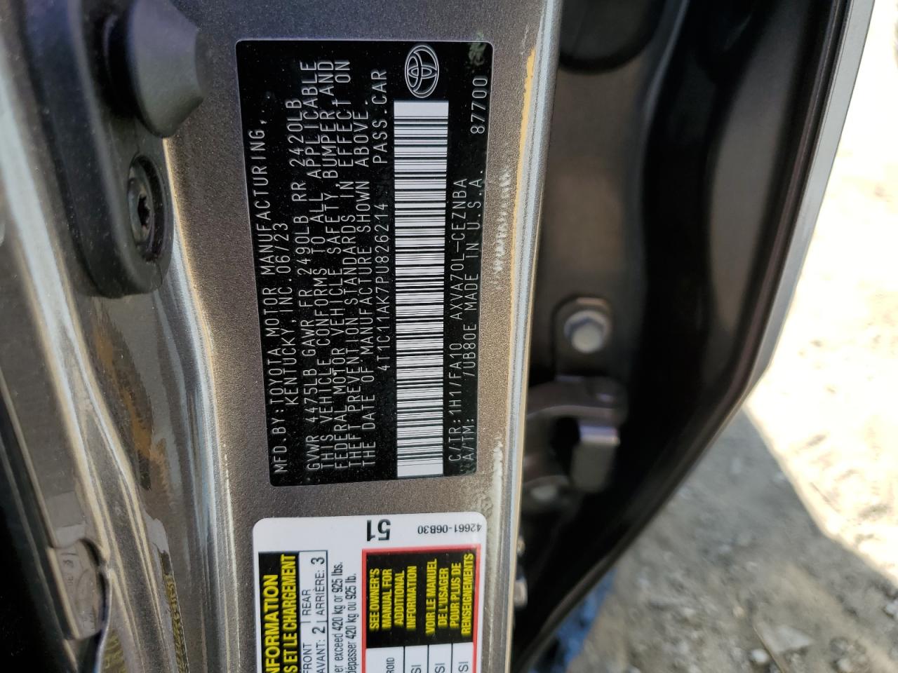 4T1C11AK7PU826214 2023 TOYOTA CAMRY - Image 13