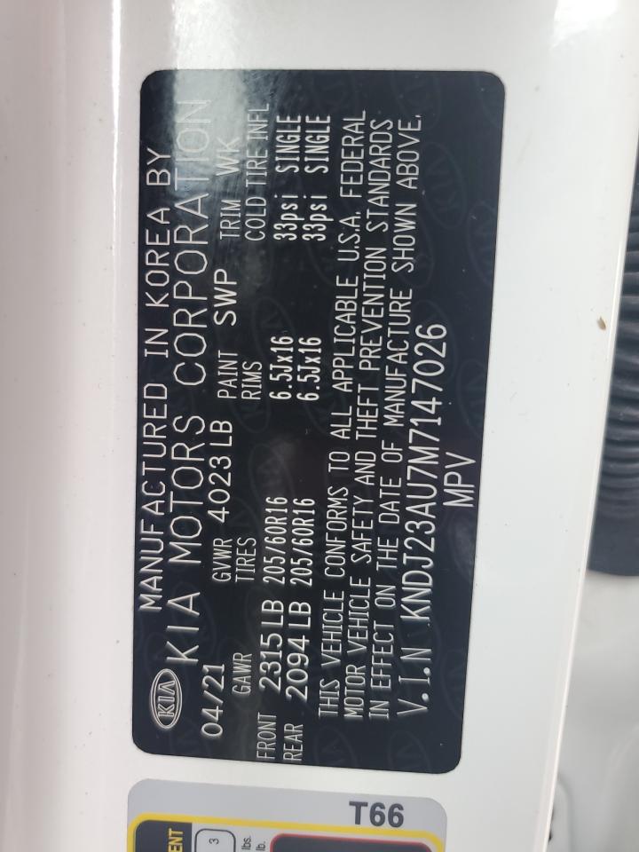 2021 Kia Soul Lx VIN: KNDJ23AU7M7147026 Lot: 74611584