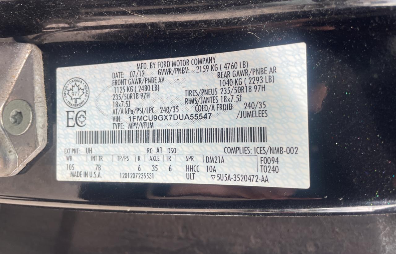 1FMCU9GX7DUA55547 2013 Ford Escape Se