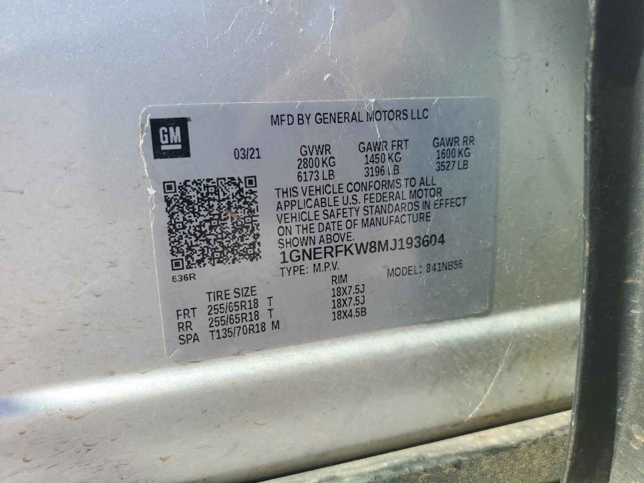 2021 Chevrolet Traverse Ls VIN: 1GNERFKW8MJ193604 Lot: 77136114