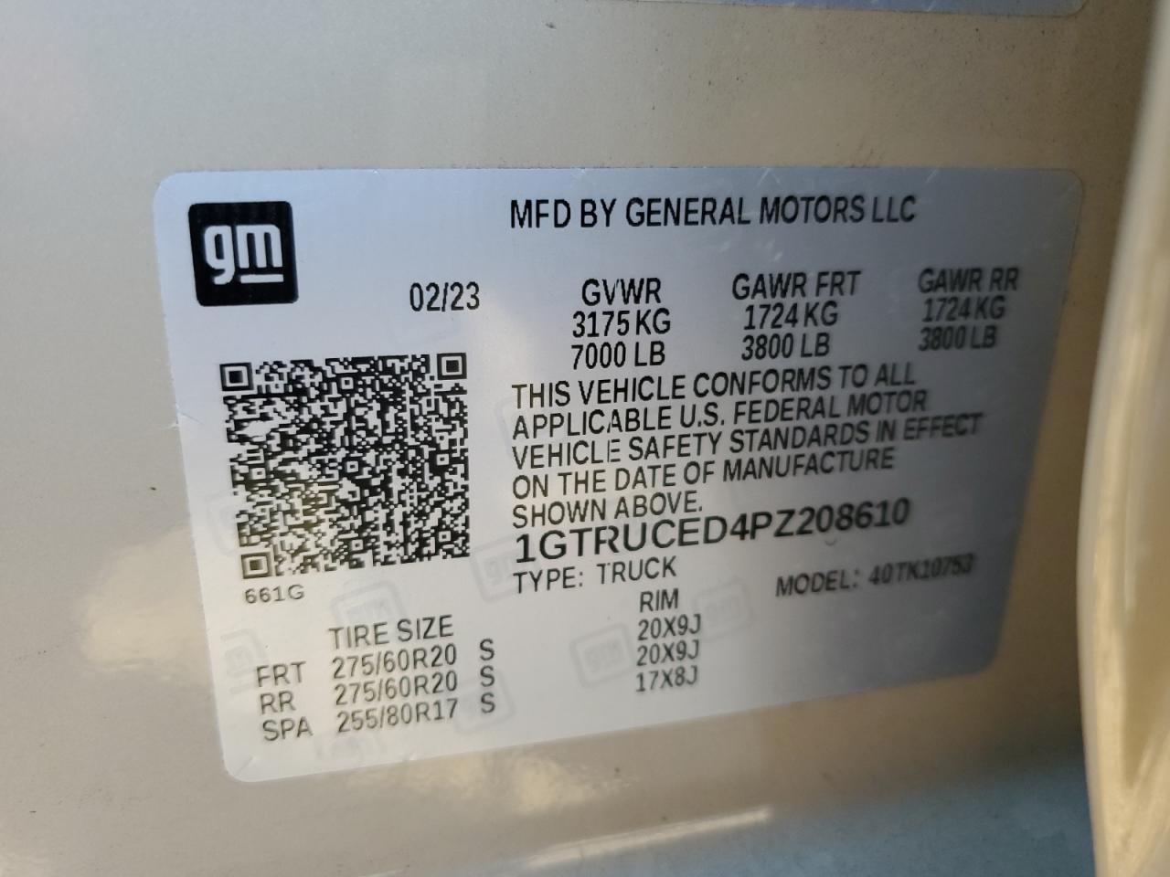 1GTRUCED4PZ208610 2023 GMC Sierra K1500 Elevation