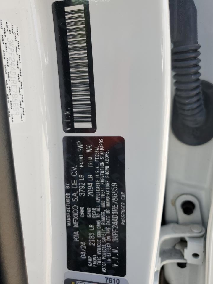 2024 Kia Forte Lx VIN: 3KPF24AD1RE786859 Lot: 74381724