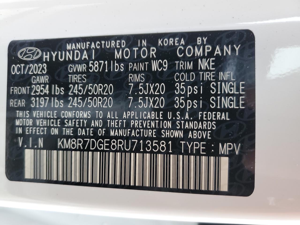 KM8R7DGE8RU713581 2024 Hyundai Palisade Calligraphy