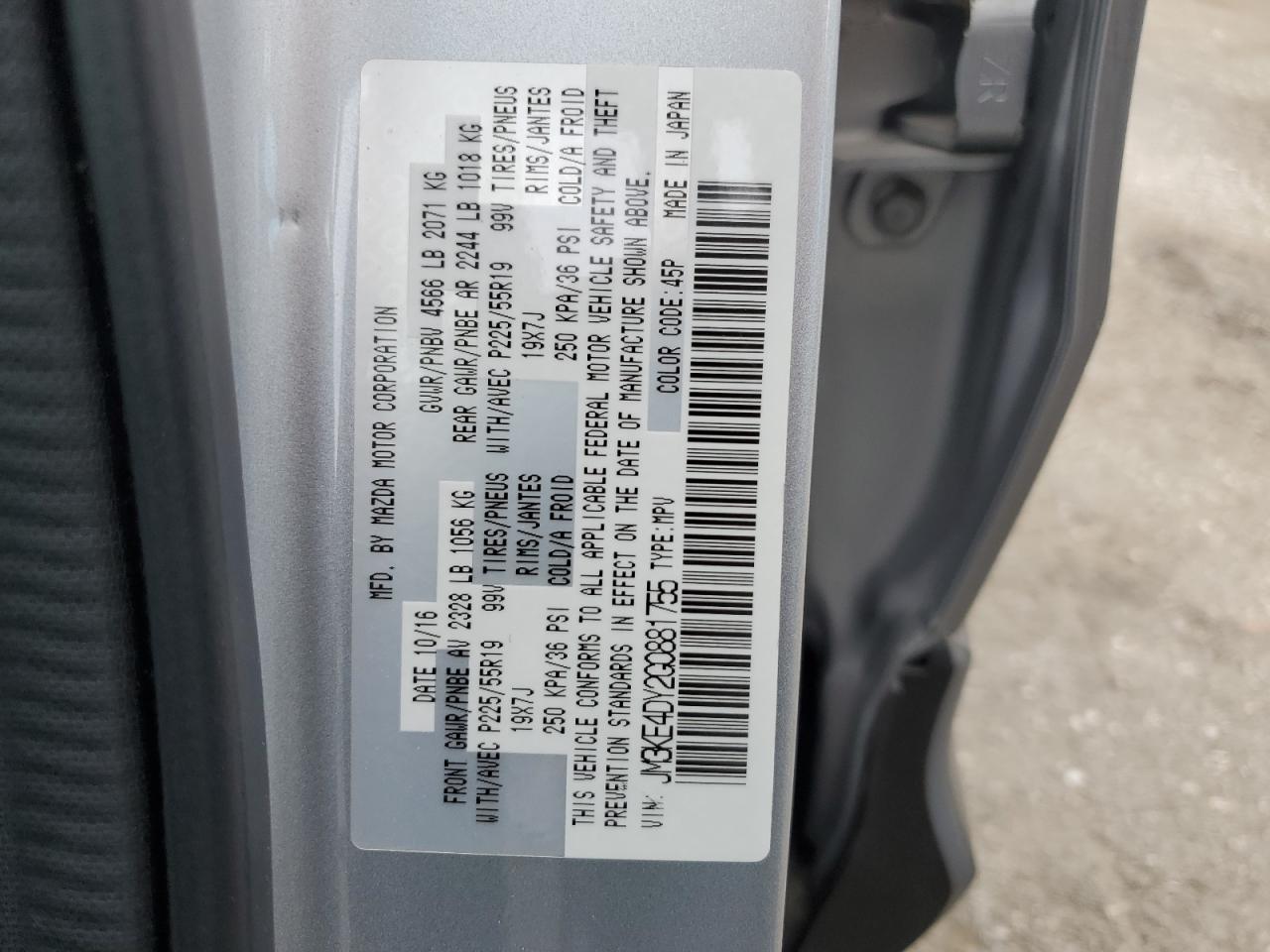 JM3KE4DY2G0881755 2016 Mazda Cx-5 Gt