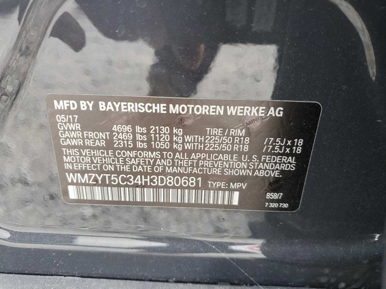 WMZYT5C34H3D80681 2017 Mini Cooper S Countryman All4