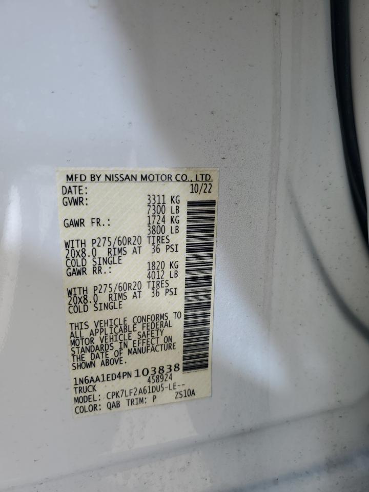 1N6AA1ED4PN103838 2023 Nissan Titan Sv