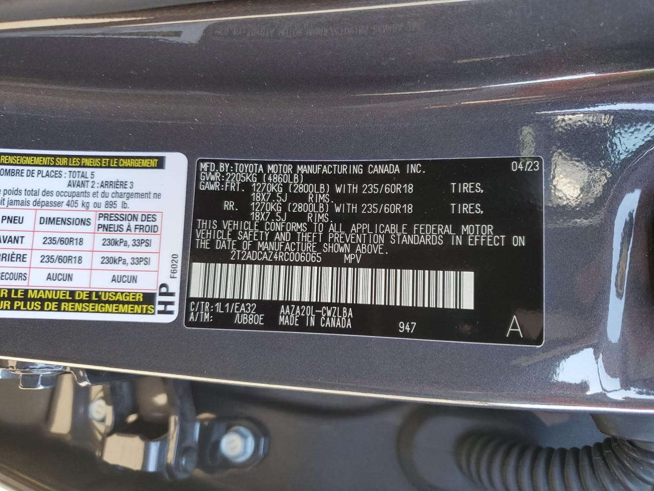 2024 Lexus Nx 250 Base VIN: 2T2ADCAZ4RC006065 Lot: 77259594