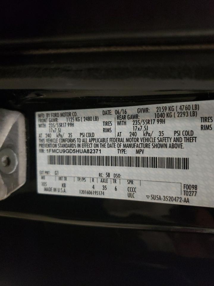 1FMCU9GD5HUA82371 2017 Ford Escape Se