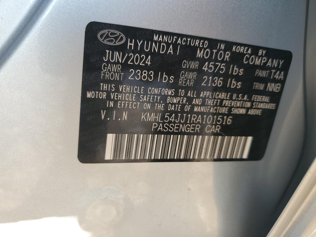 KMHL54JJ1RA101516 2024 Hyundai Sonata Hybrid