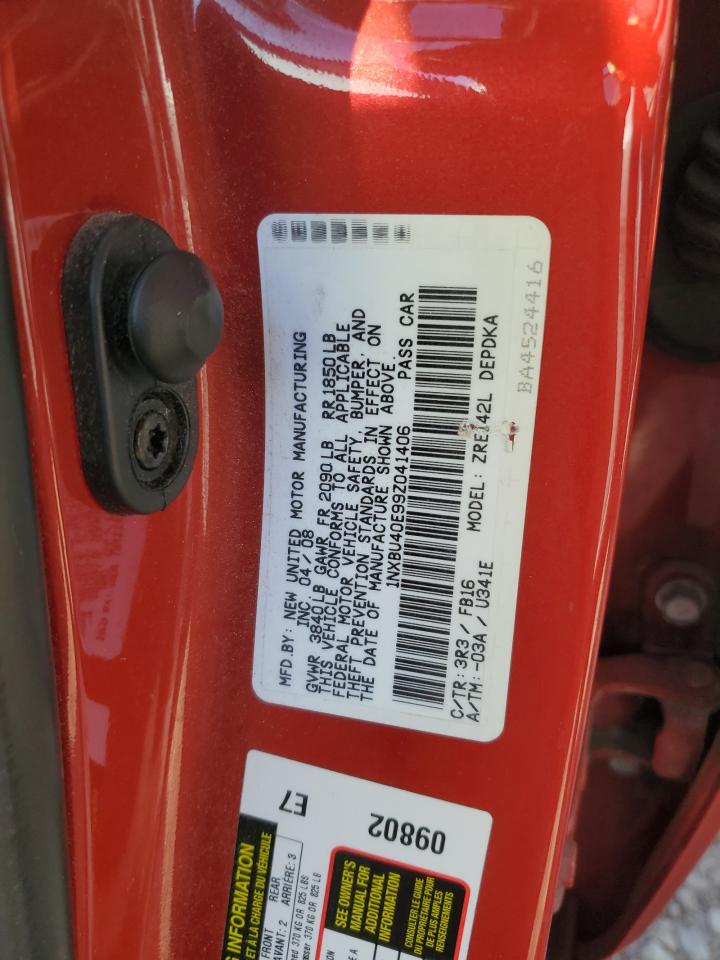 1NXBU40E99Z041406 2009 Toyota Corolla Base