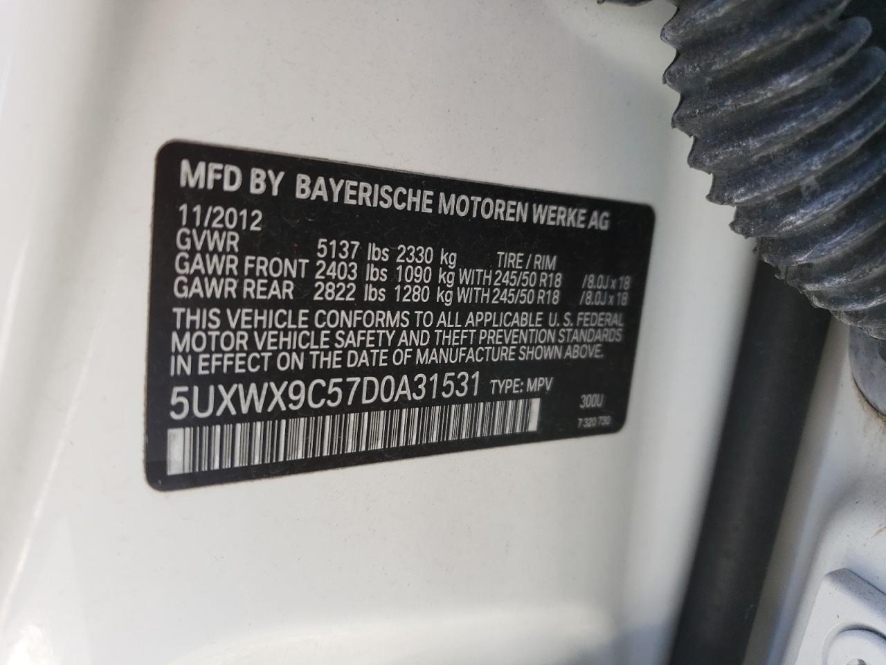 5UXWX9C57D0A31531 2013 BMW X3 xDrive28I