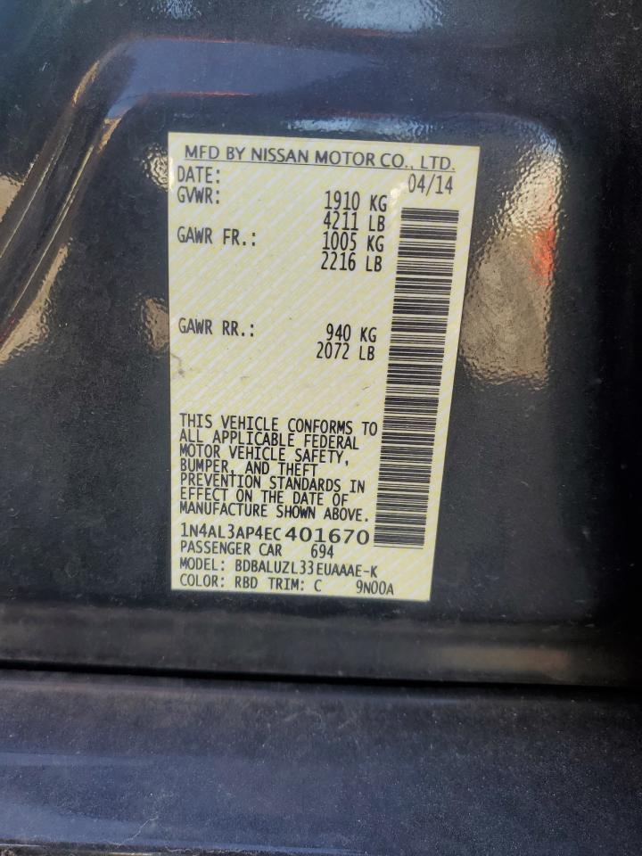 1N4AL3AP4EC401670 2014 Nissan Altima 2.5