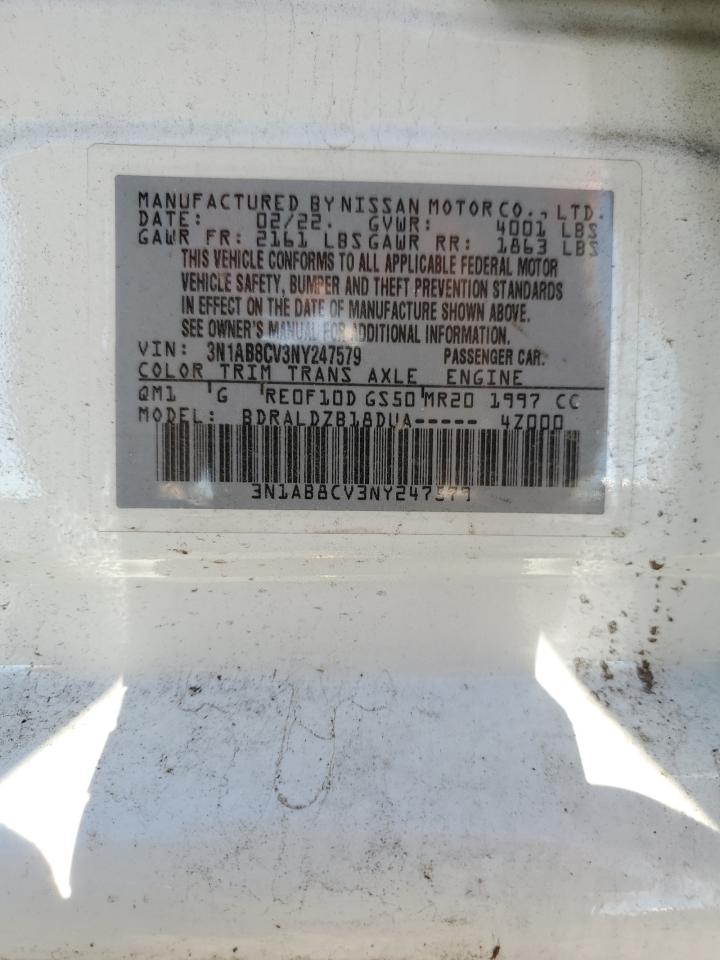 2022 Nissan Sentra Sv VIN: 3N1AB8CV3NY247579 Lot: 76954234