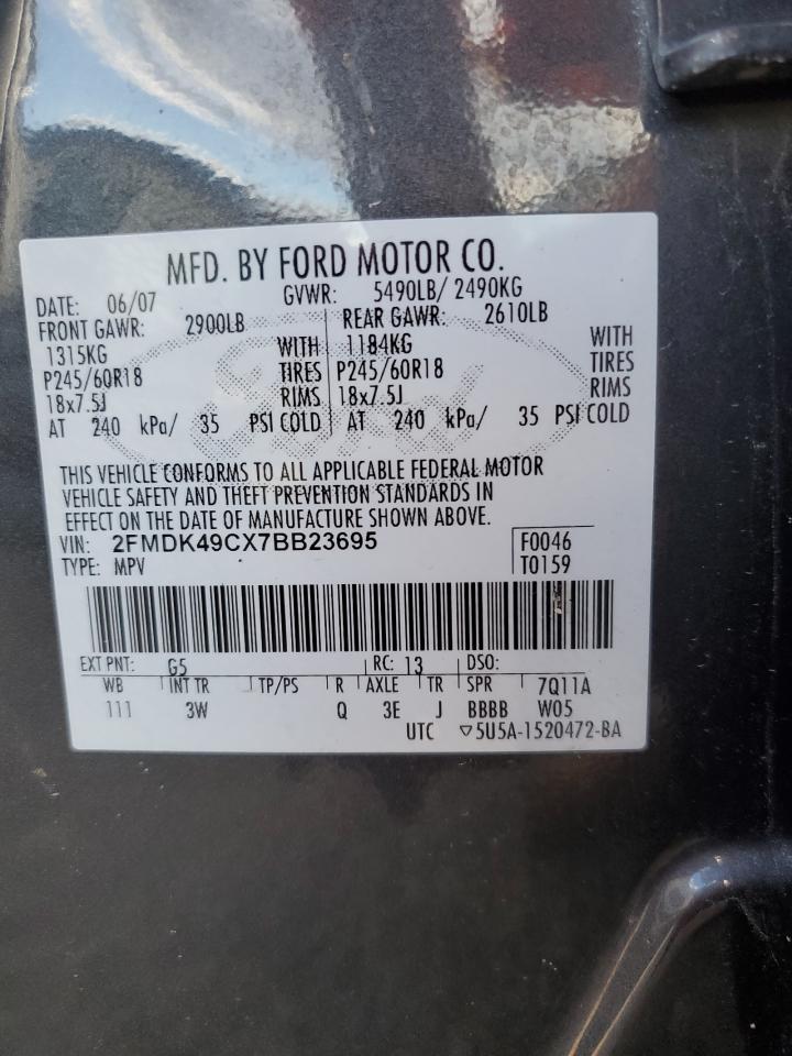 2FMDK49CX7BB23695 2007 Ford Edge Sel Plus