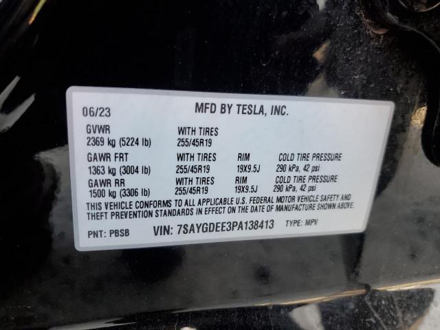 7SAYGDEE3PA138413 Tesla Model Y  12