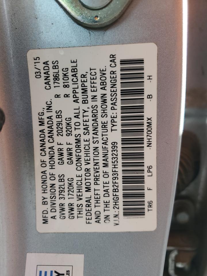 2HGFB2F93FH532399 2015 Honda Civic Exl 2HGFB2F93FH532399 2015 Honda Civic Exl