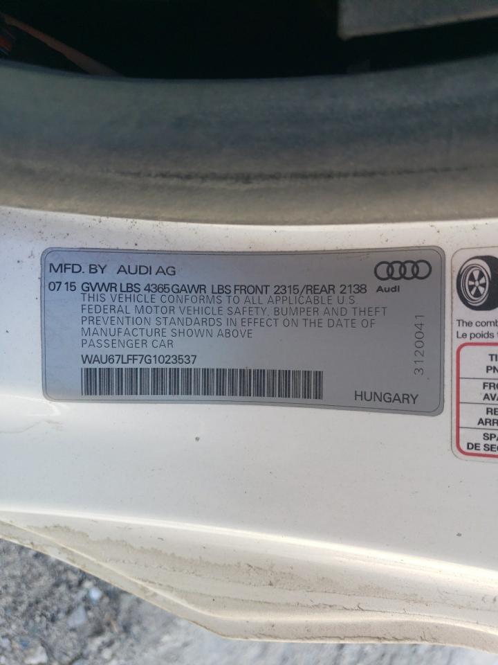 WAU67LFF7G1023537 2016 Audi A3 Premium