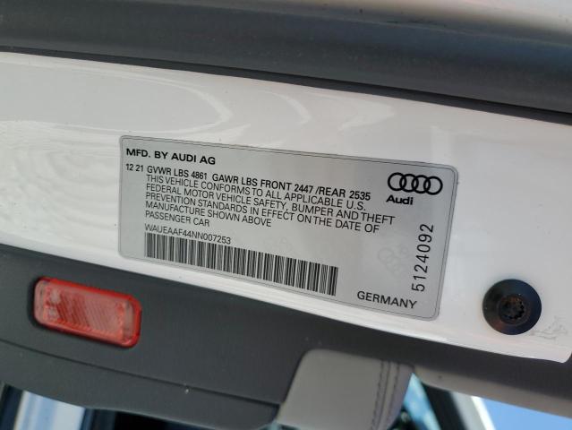 WAUEAAF44NN007253 Audi A4 PREMIUM 12