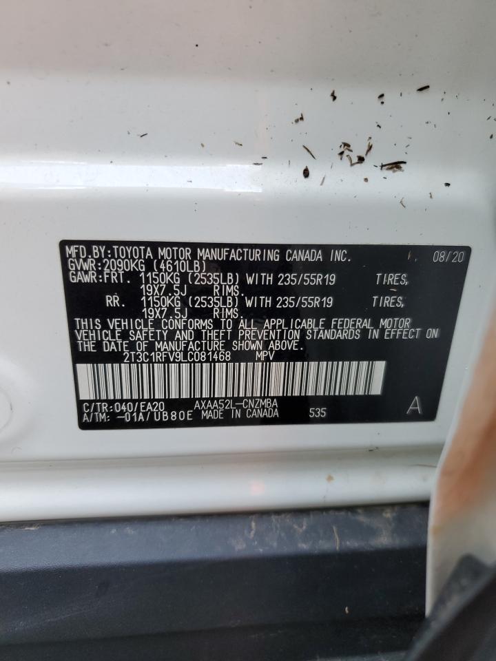 2020 Toyota Rav4 Xle Premium VIN: 2T3C1RFV9LC081468 Lot: 75420674