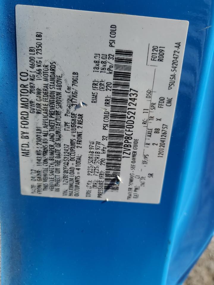 2013 Ford Mustang Gt VIN: 1ZVBP8CF0D5212437 Lot: 76102744