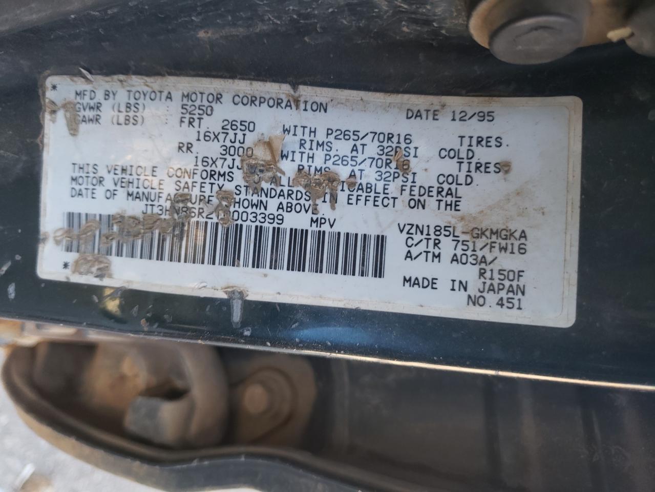 JT3HN86R2T0003399 1996 Toyota 4Runner Sr5