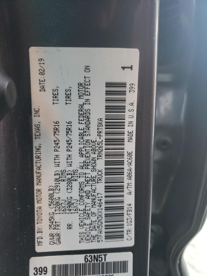 5TFAX5GN3KX146417 2019 Toyota Tacoma Double Cab