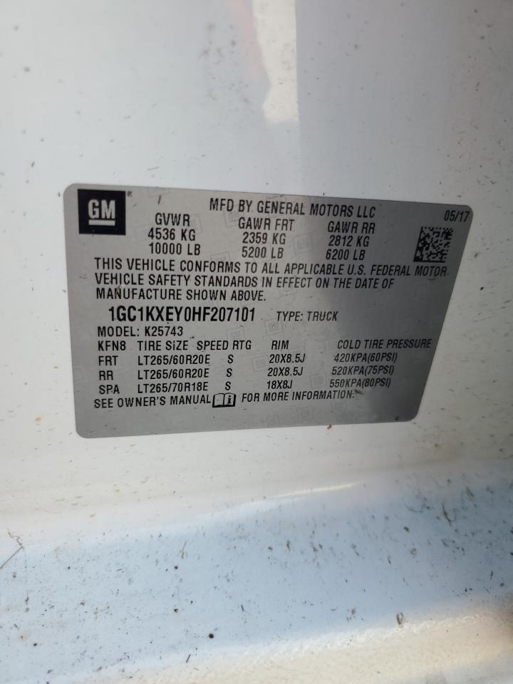 2017 Chevrolet Silverado K2500 High Country VIN: 1GC1KXEY0HF207101 Lot: 74416304