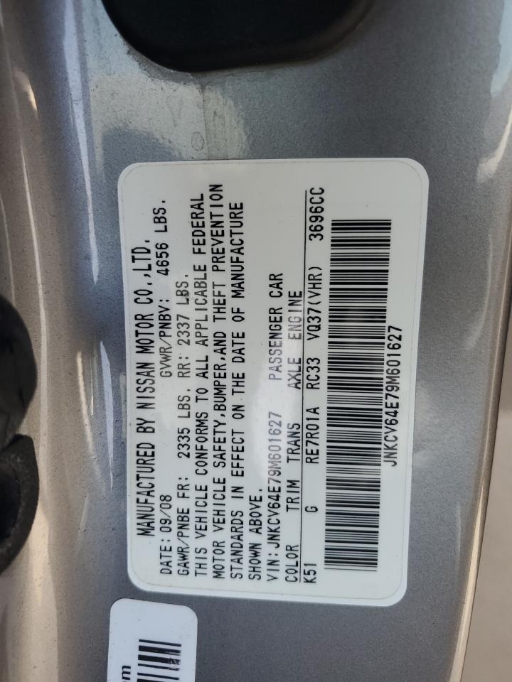 JNKCV64E79M601627 2009 Infiniti G37 Base